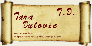 Tara Dulović vizit kartica